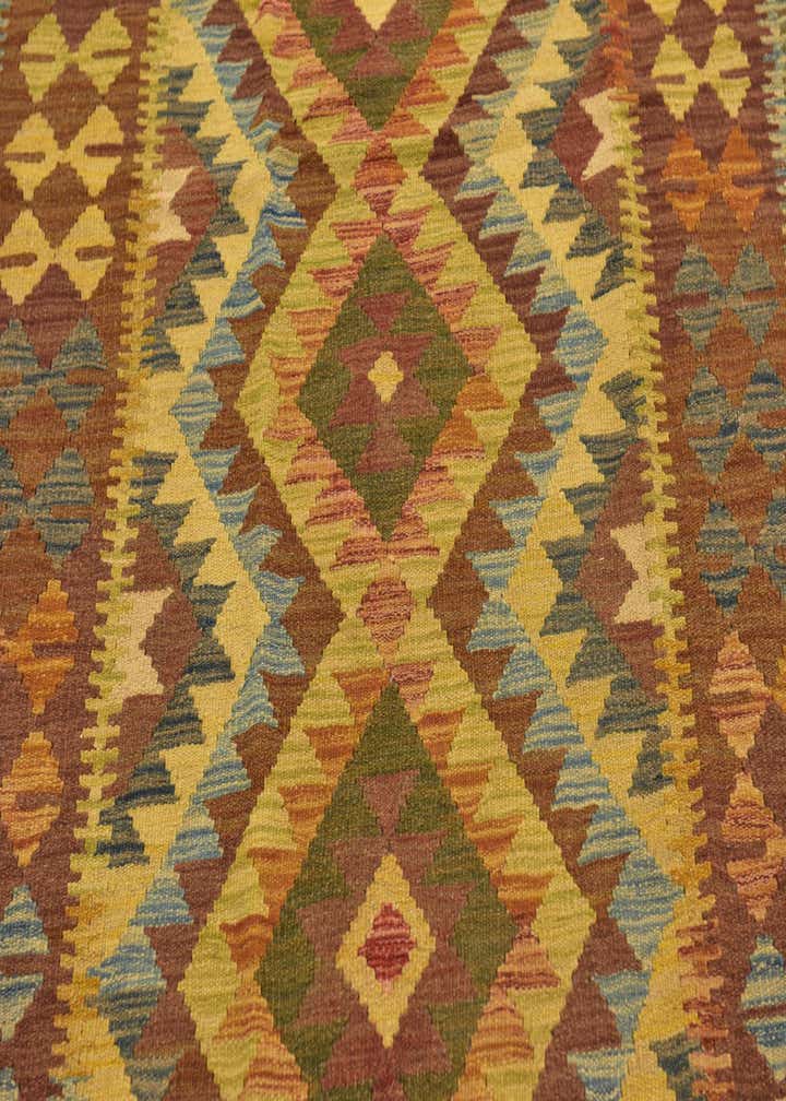 4' 10 x 6' 7 Hand Woven Kilim Maymana Wool Rug
