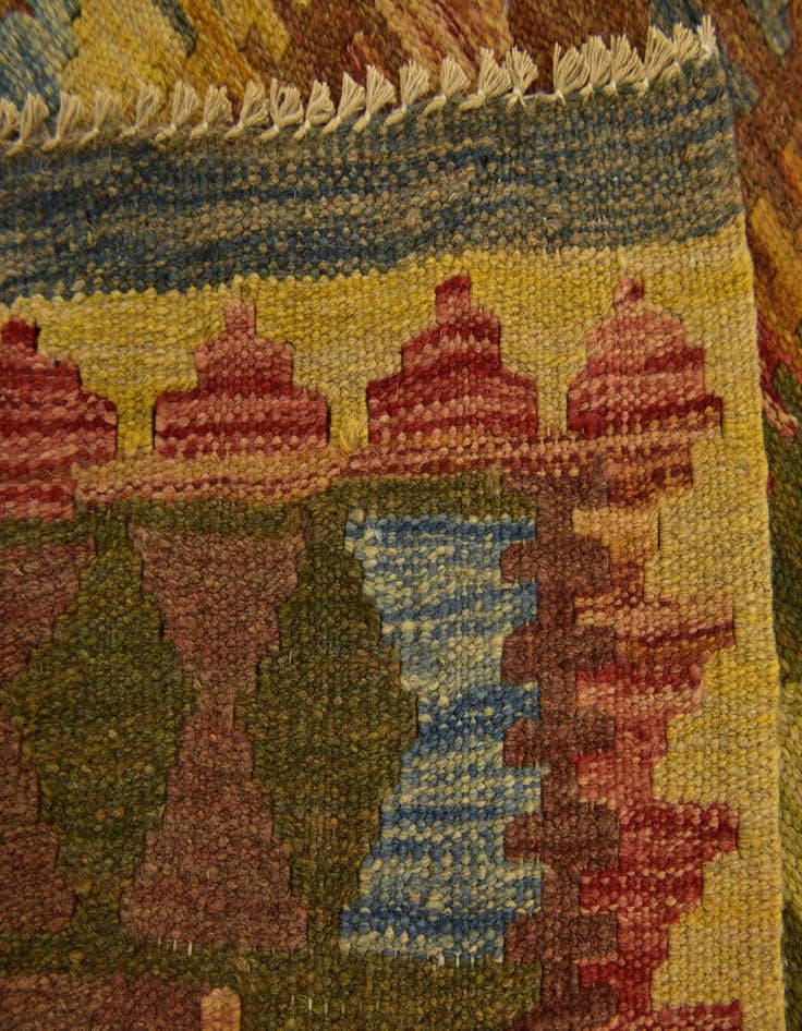 Detail image of 4' 10 x 6' 7  Hand Woven Kilim Maymana Wool Rug