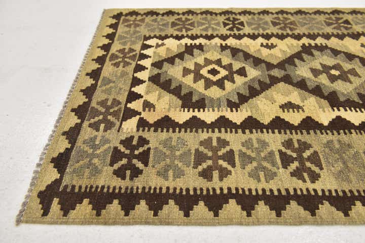2' 9 x 4' Hand Woven Kilim Maymana Wool Rug