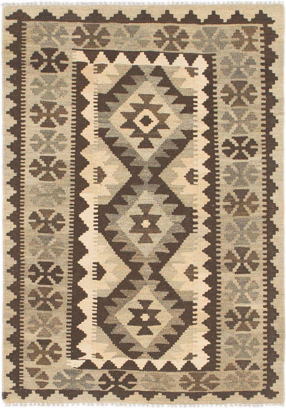 2' 9 x 4' Hand Woven Kilim Maymana Wool Rug