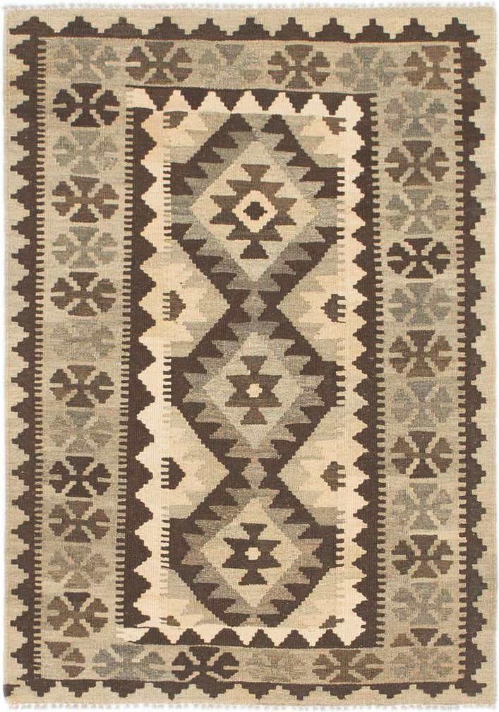 2' 9 x 4' Hand Woven Kilim Maymana Wool Rug