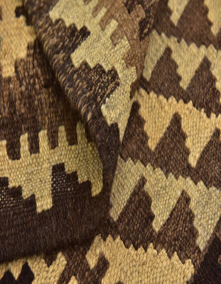 Detail image of 3' 4 x 4' 5  Hand Woven Kilim Maymana Wool Rug