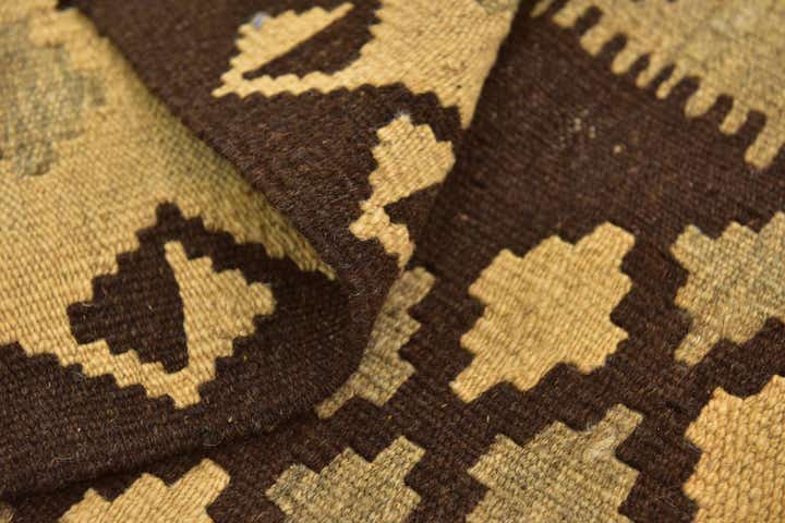3' 2 x 4' 9 Hand Woven Kilim Maymana Wool Rug
