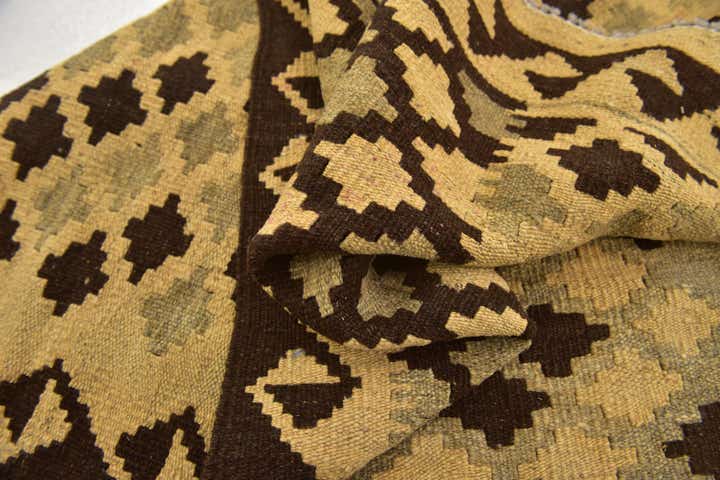 3' 2 x 4' 9 Hand Woven Kilim Maymana Wool Rug
