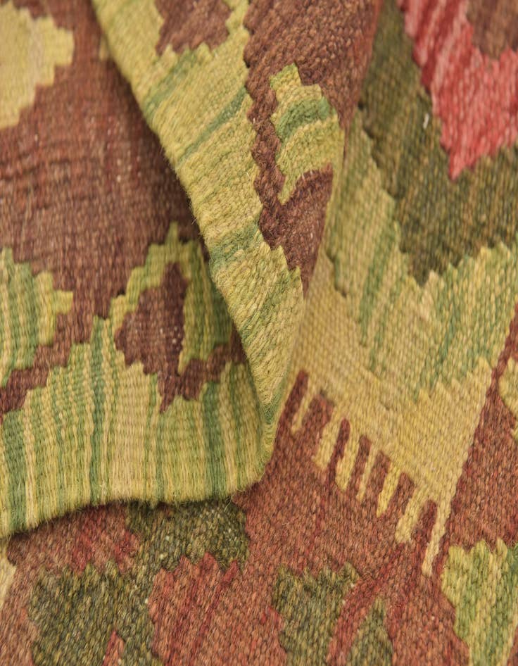 Detail image of 3' 3 x 4' 2  Hand Woven Kilim Maymana Wool Rug