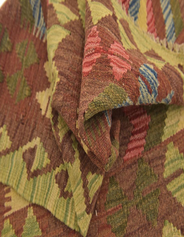 Detail image of 3' 3 x 4' 2  Hand Woven Kilim Maymana Wool Rug