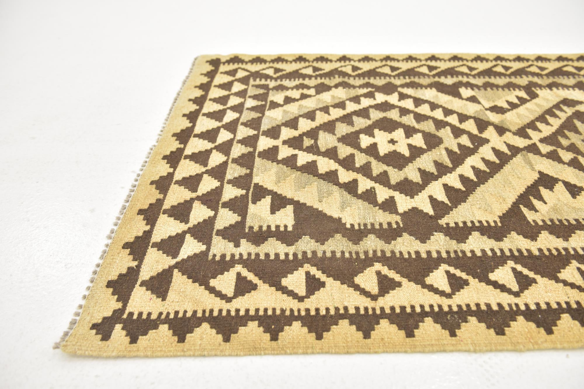 90cm x 125cm Tejido a mano Kilim Maymana Alfombra Lana