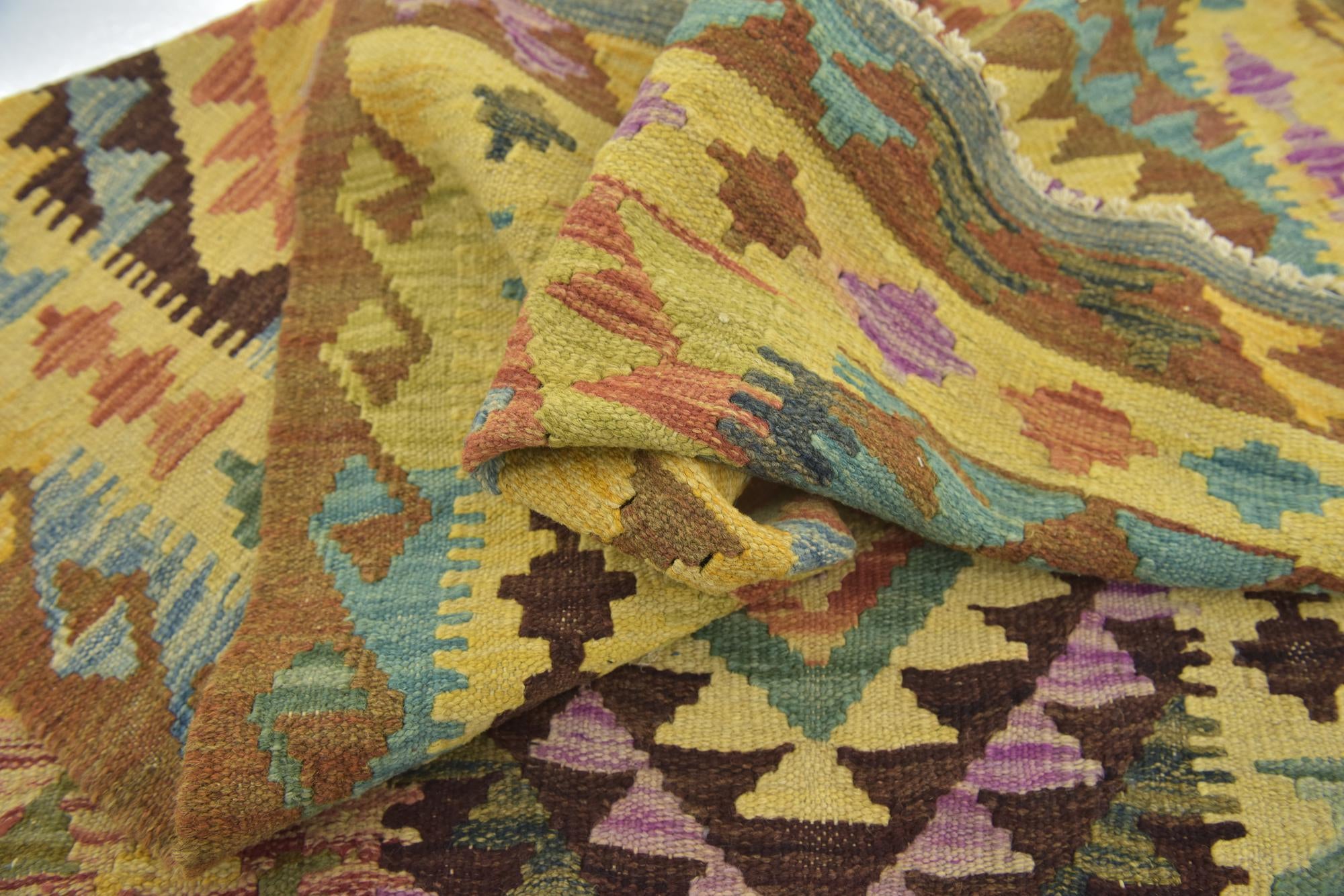 100cm x 150cm Tejido a mano Kilim Maymana Alfombra Lana