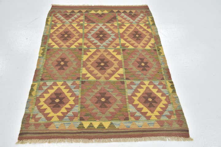 3' 3 x 5' Hand Woven Kilim Maymana Wool Rug