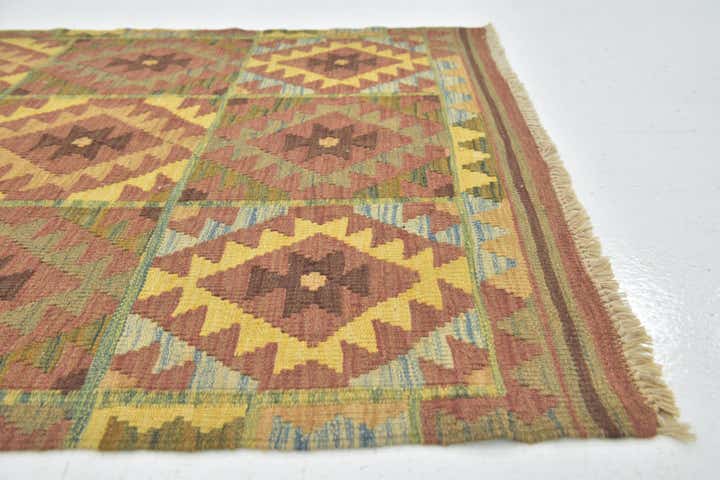 3' 3 x 5' Hand Woven Kilim Maymana Wool Rug