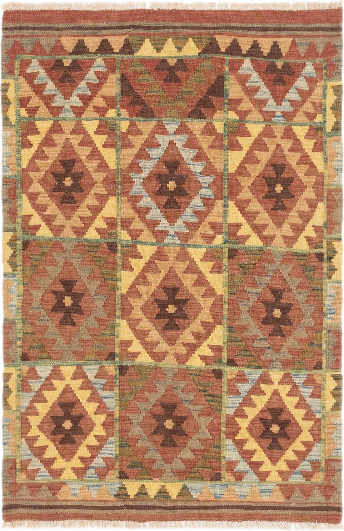 3' 3 x 5' Hand Woven Kilim Maymana Wool Rug