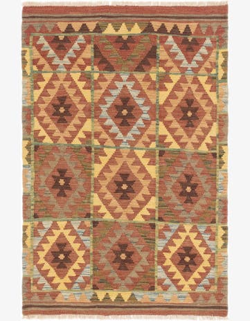 3' 3 x 5' Hand Woven Kilim Maymana Wool Rug
