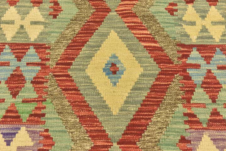 2' 9 x 4' Hand Woven Kilim Maymana Wool Rug