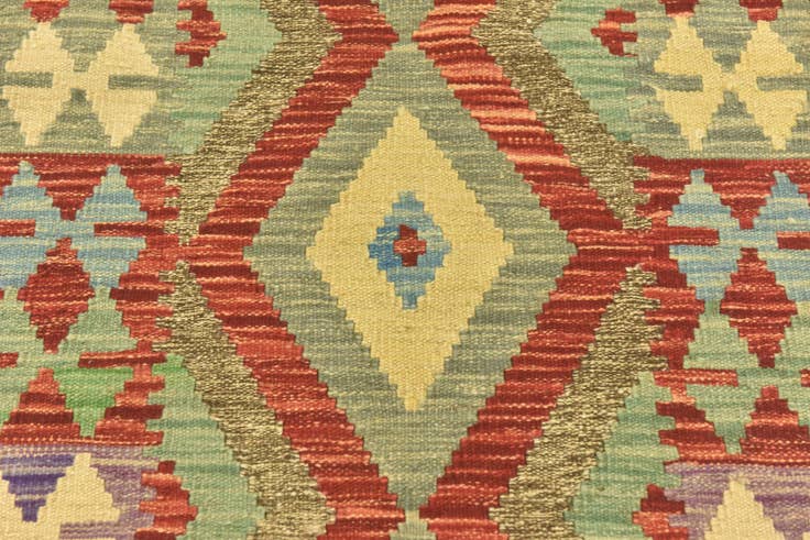 Detail image of 2' 9 x 4' Hand Woven Kilim Maymana Wool Rug