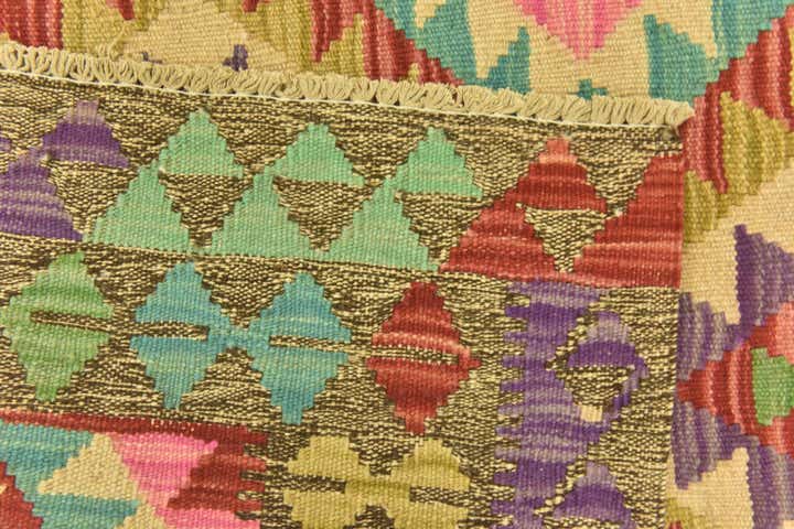 2' 8 x 4' Hand Woven Kilim Maymana Wool Rug