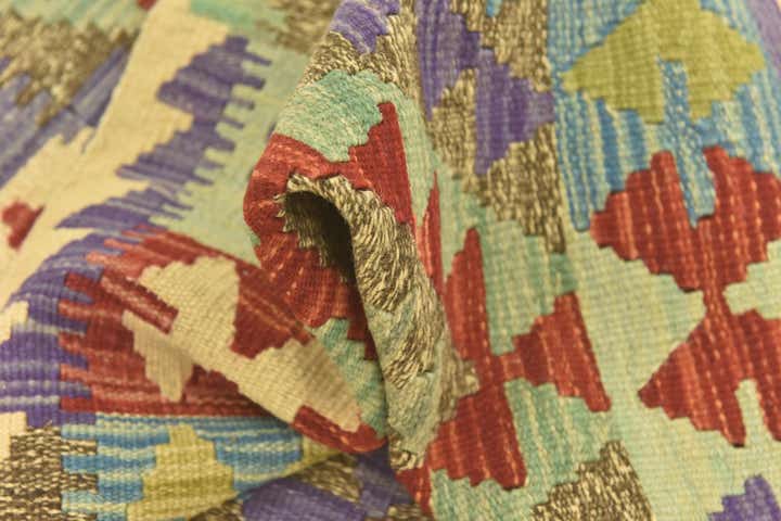 2' 7 x 4' Hand Woven Kilim Maymana Wool Rug