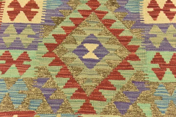 2' 7 x 4' Hand Woven Kilim Maymana Wool Rug