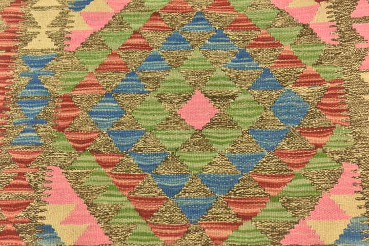2' 8 x 4' 1 Hand Woven Kilim Maymana Wool Rug