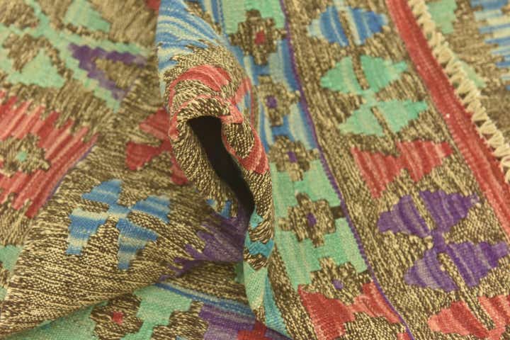 2' 8 x 4' 2 Hand Woven Kilim Maymana Wool Rug