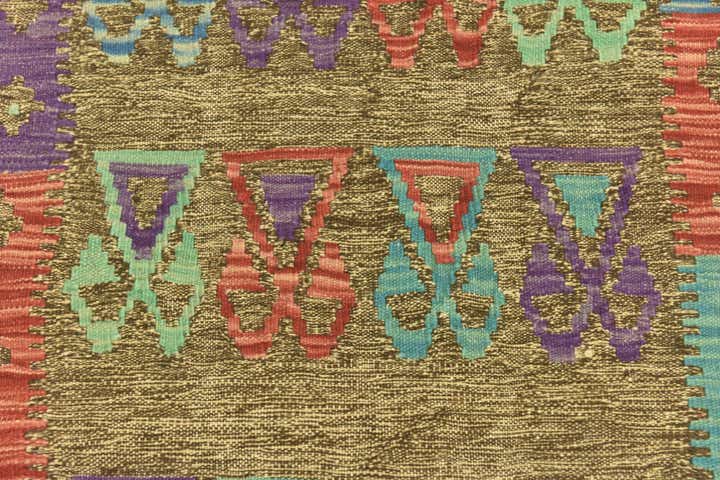 2' 8 x 4' 2 Hand Woven Kilim Maymana Wool Rug