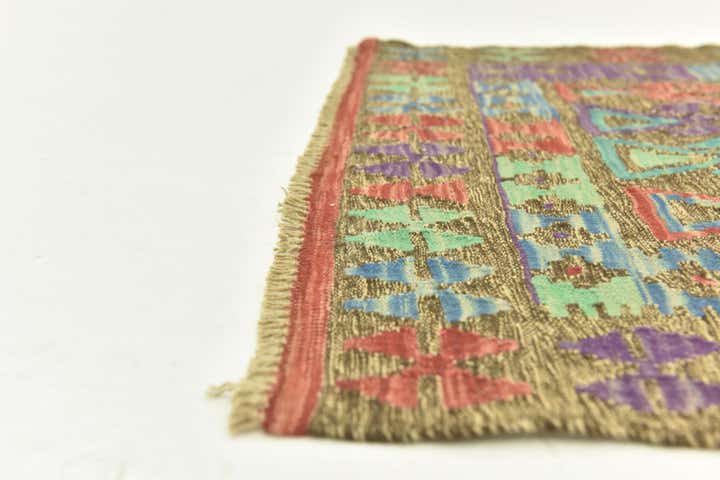 2' 8 x 4' 2 Hand Woven Kilim Maymana Wool Rug
