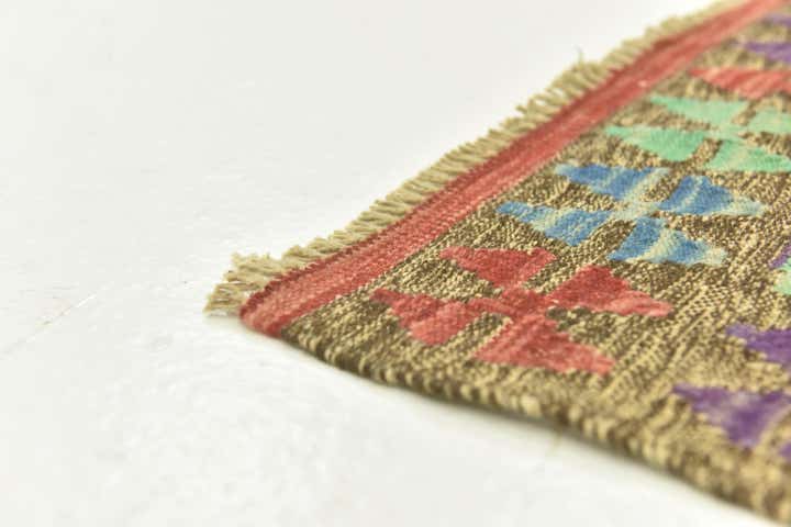 2' 8 x 4' 2 Hand Woven Kilim Maymana Wool Rug