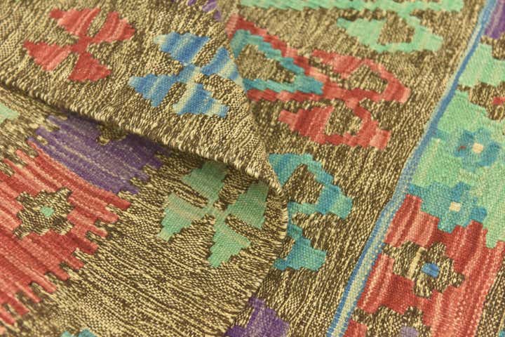 2' 8 x 4' 2 Hand Woven Kilim Maymana Wool Rug