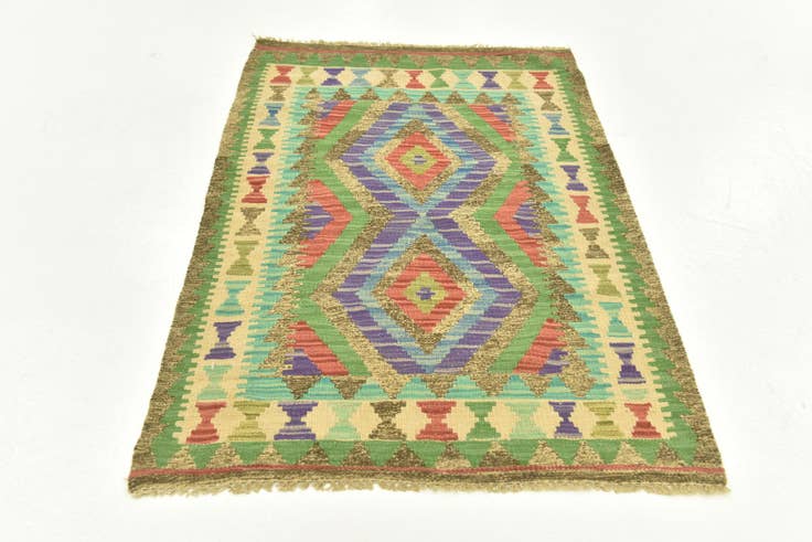 Detail image of 80cm x 120cm Hand Woven Kilim Maymana Wool Rug