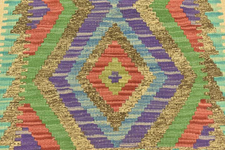 80cm x 120cm Hand Woven Kilim Maymana Wool Rug