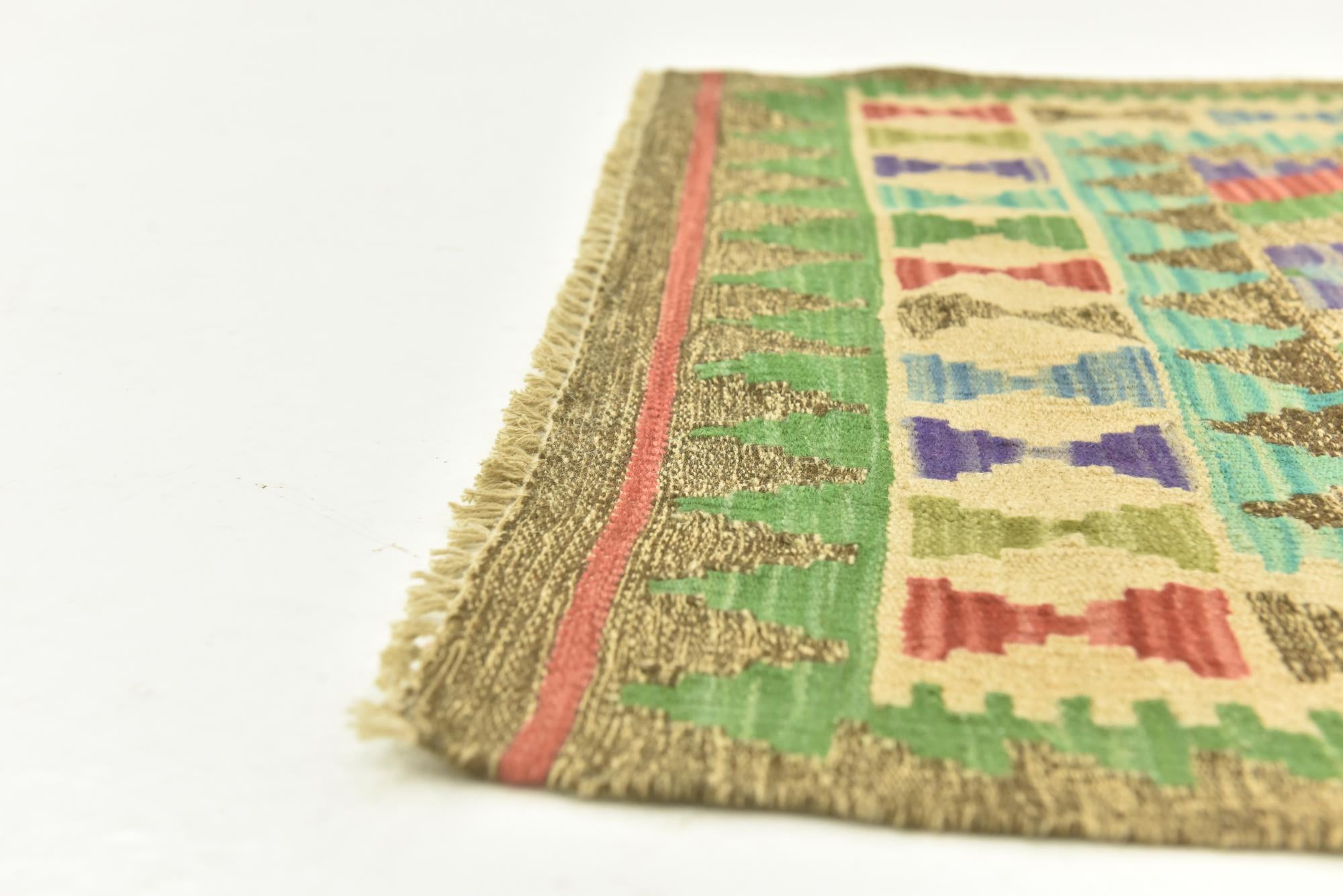 80cm x 120cm Hand Woven Kilim Maymana Wool Rug
