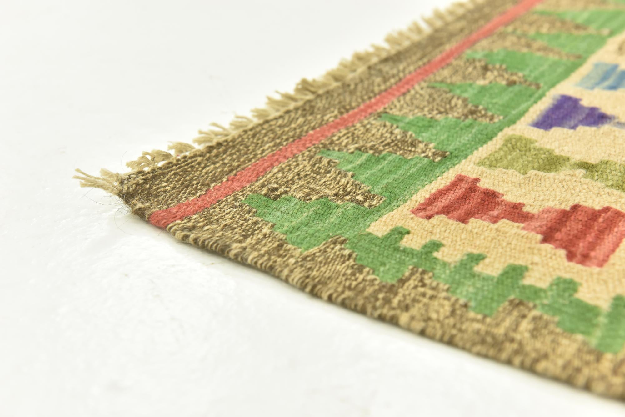 80cm x 120cm Hand Woven Kilim Maymana Wool Rug