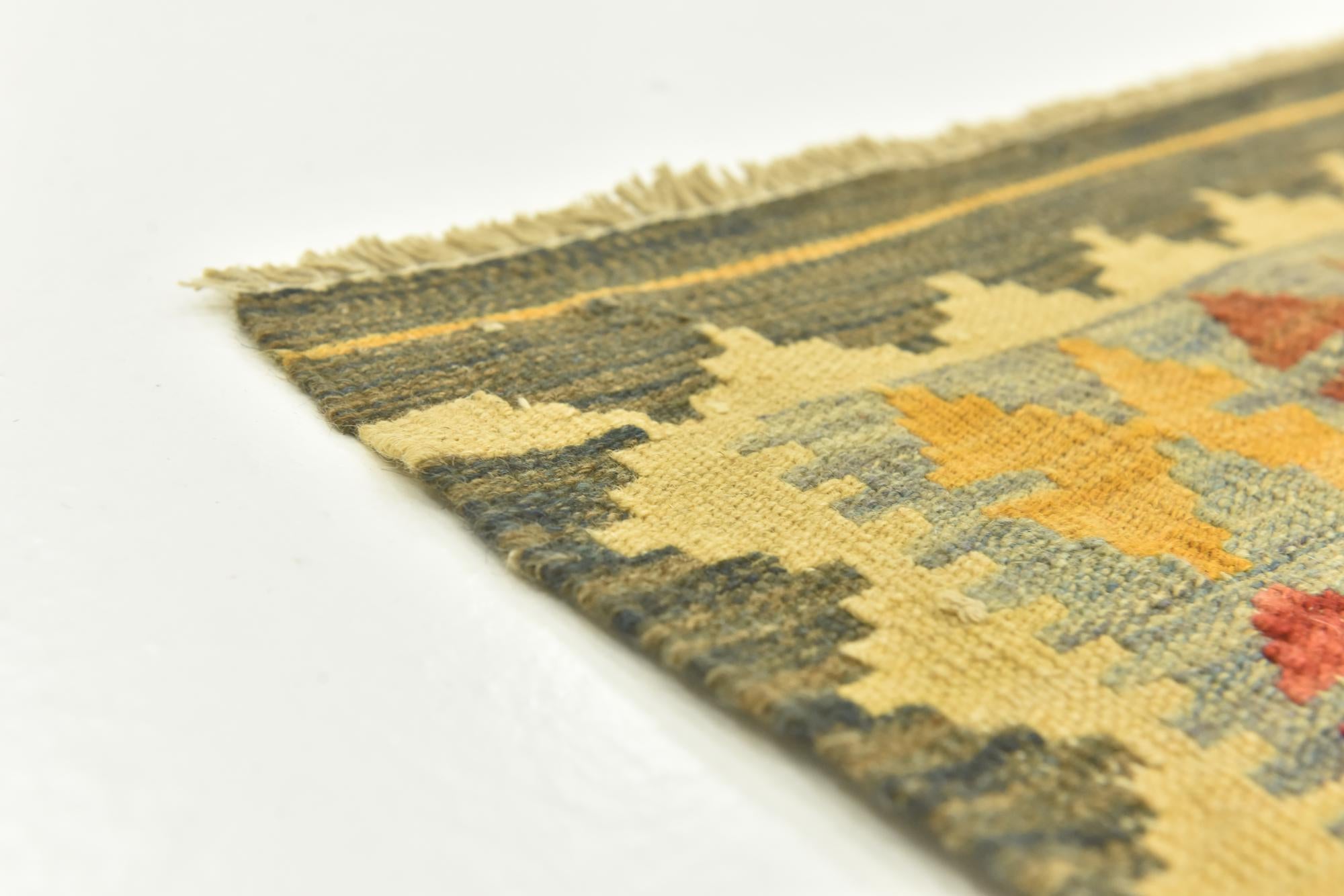 3' 1 x 6' 4 Hand Woven Kilim Maymana Wool Rug