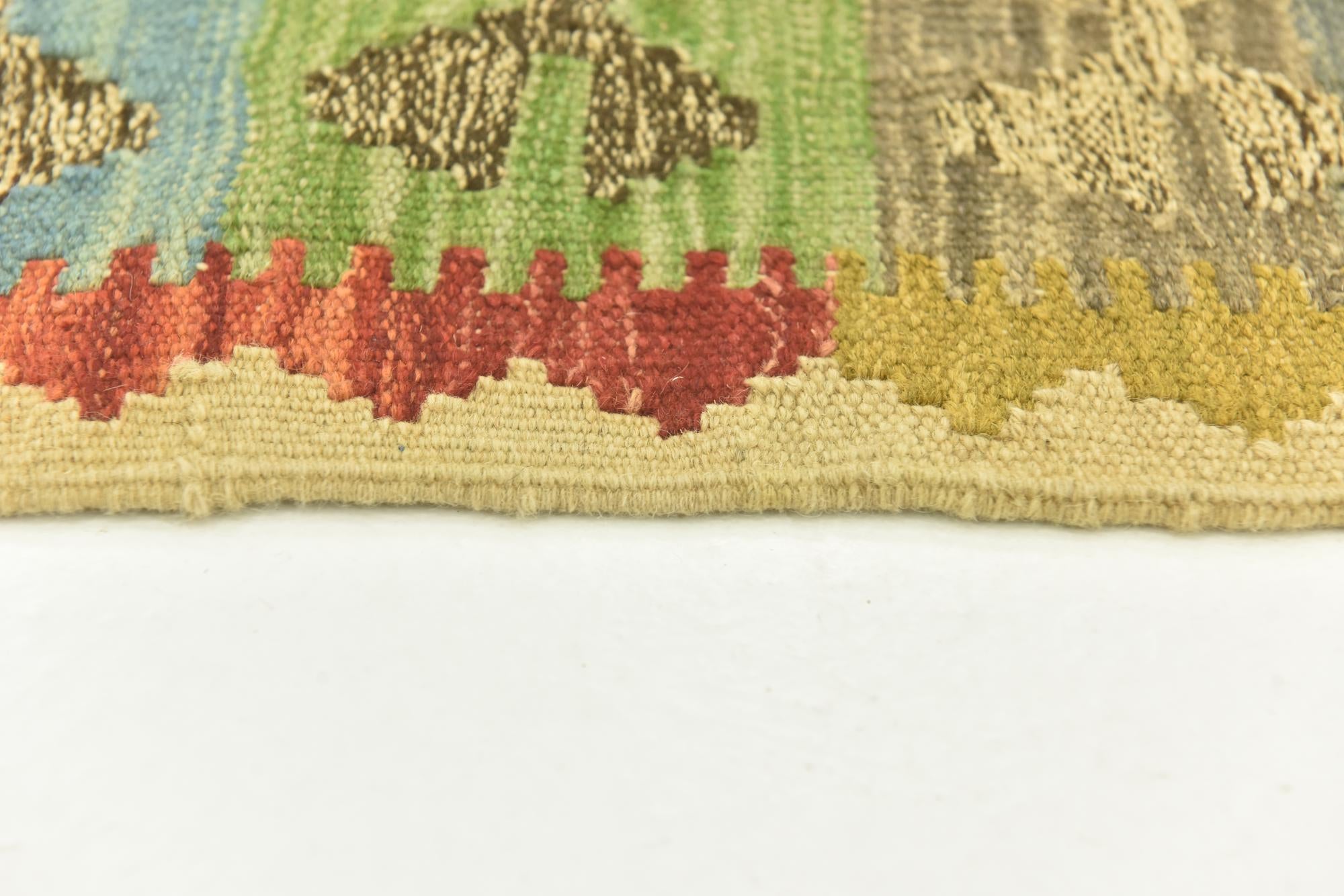 3' 8 x 6' 3 Hand Woven Kilim Maymana Wool Rug