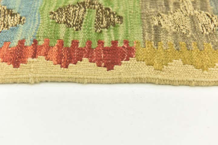 3' 8 x 6' 3 Hand Woven Kilim Maymana Wool Rug