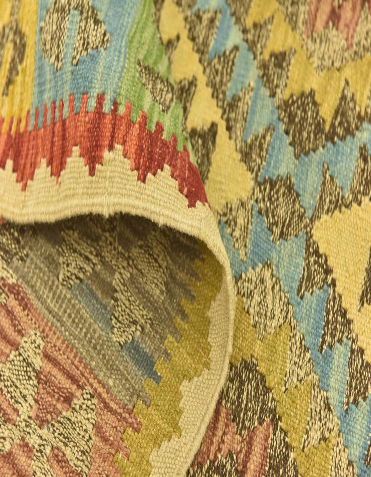 Detail image of 3' 8 x 6' 3  Hand Woven Kilim Maymana Wool Rug