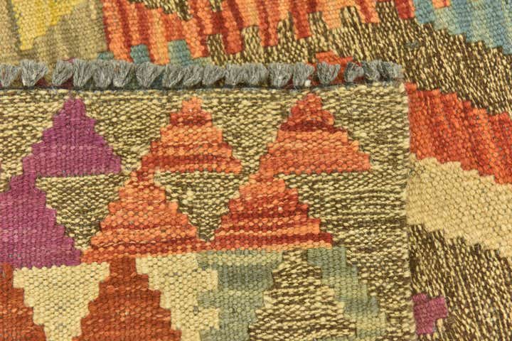 2' 9 x 4' Hand Woven Kilim Maymana Wool Rug