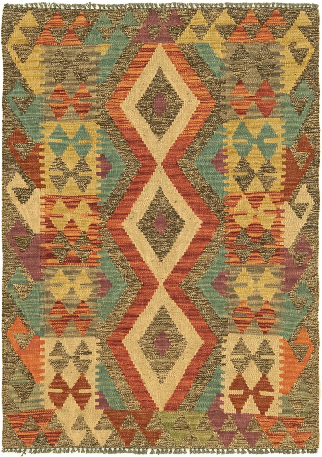 2' 9 x 4' Hand Woven Kilim Maymana Wool Rug