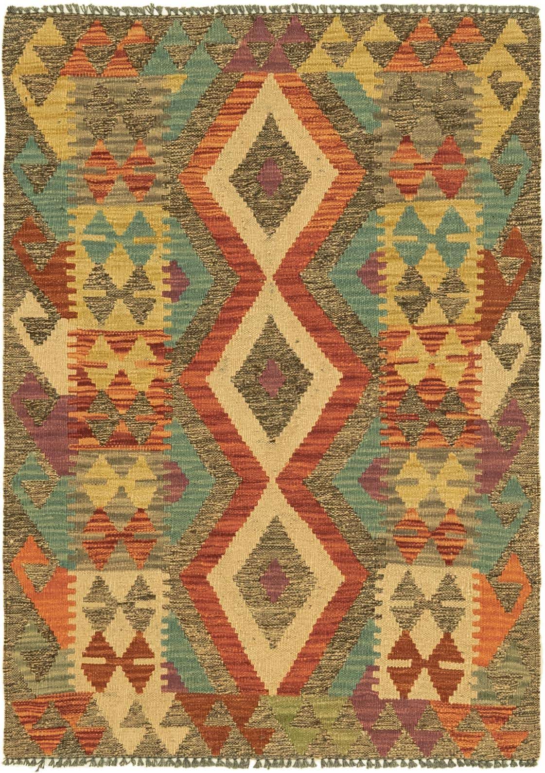 2' 9 x 4' Hand Woven Kilim Maymana Wool Rug