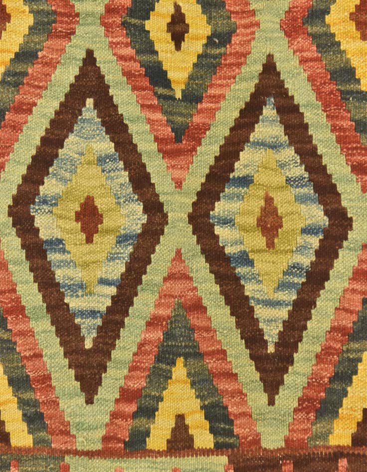 Detail image of 3' 4 x 5' 4  Hand Woven Kilim Maymana Wool Rug