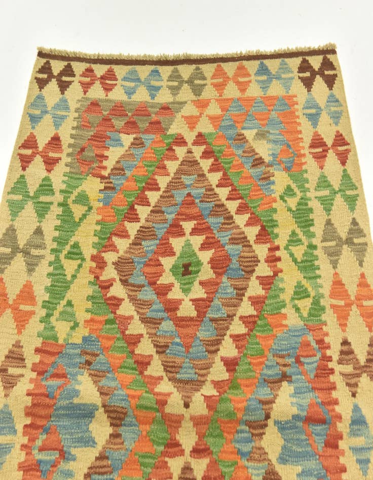 Detail image of 3' 6 x 4' 10  Hand Woven Kilim Maymana Wool Rug