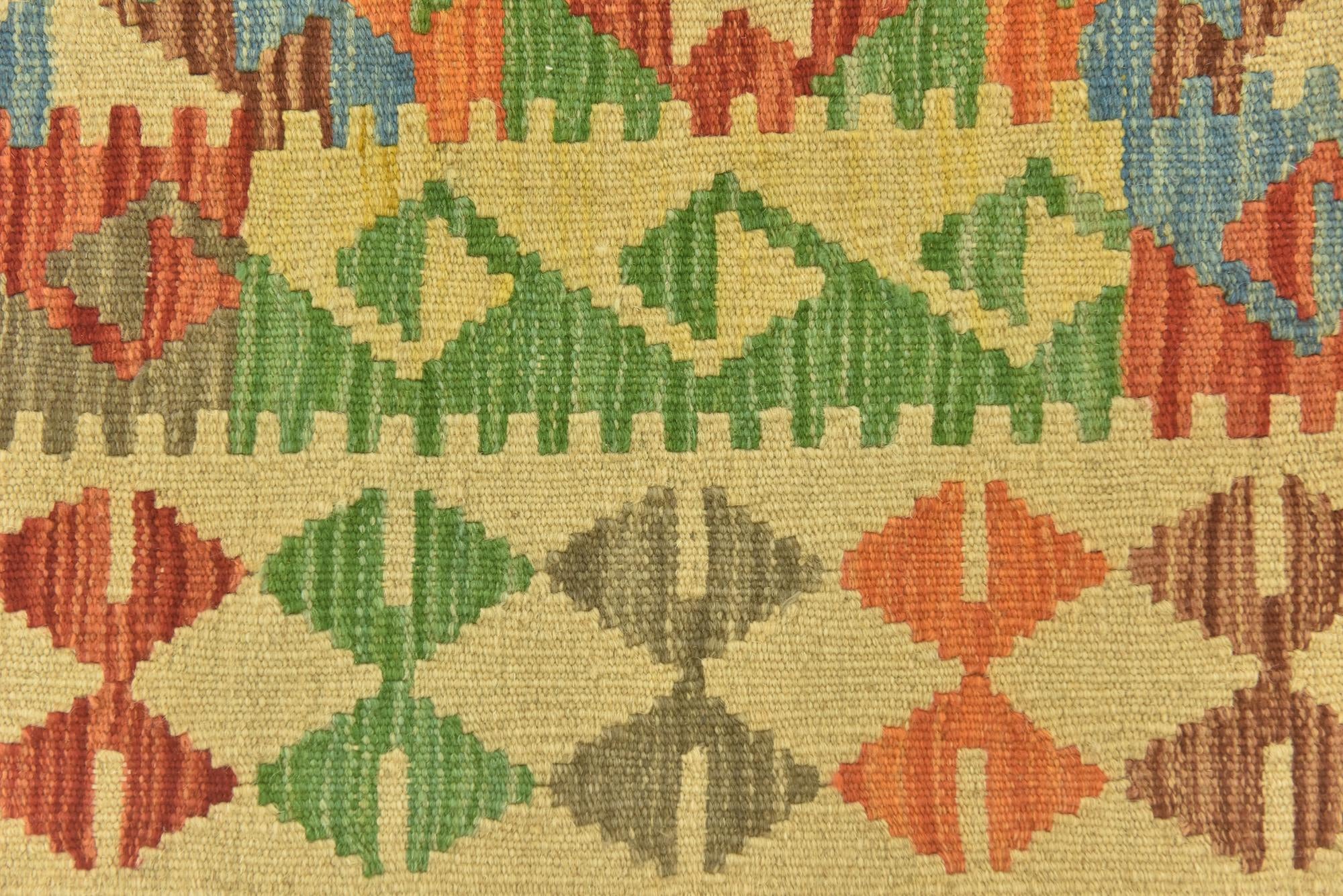 3' 6 x 4' 10 Hand Woven Kilim Maymana Wool Rug