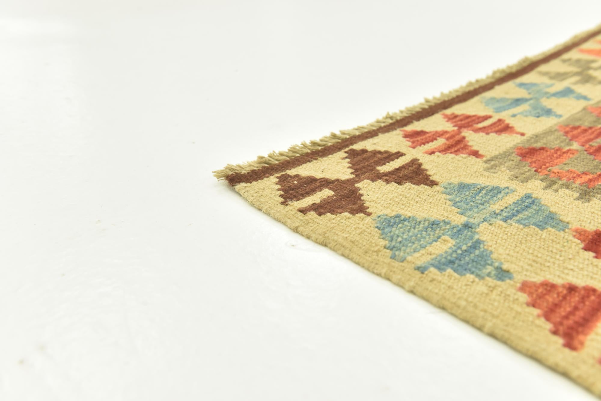 3' 6 x 4' 10 Hand Woven Kilim Maymana Wool Rug
