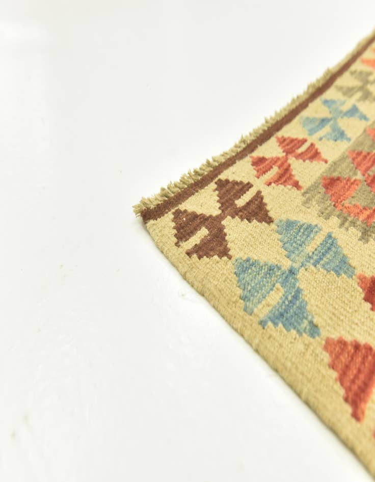 Detail image of 3' 6 x 4' 10  Hand Woven Kilim Maymana Wool Rug