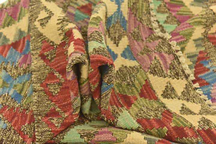 3' 4 x 6' 3 Hand Woven Kilim Maymana Wool Rug