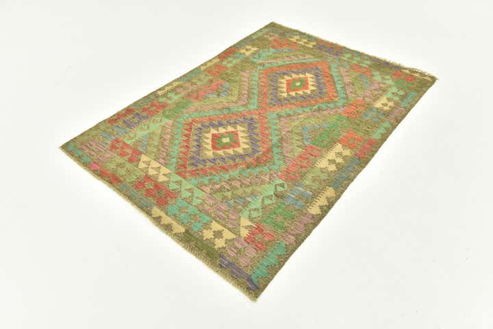 120cm x 170cm Hand Woven Kilim Maymana Wool Rug