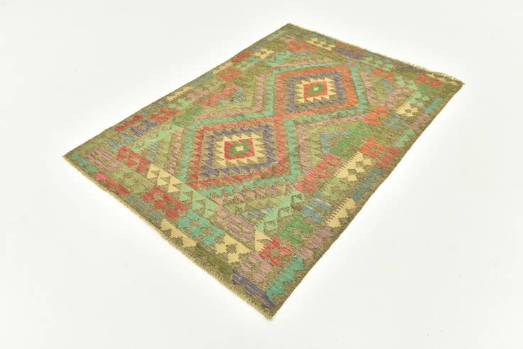 Detail image of 120cm x 170cm Hand Woven Kilim Maymana Wool Rug