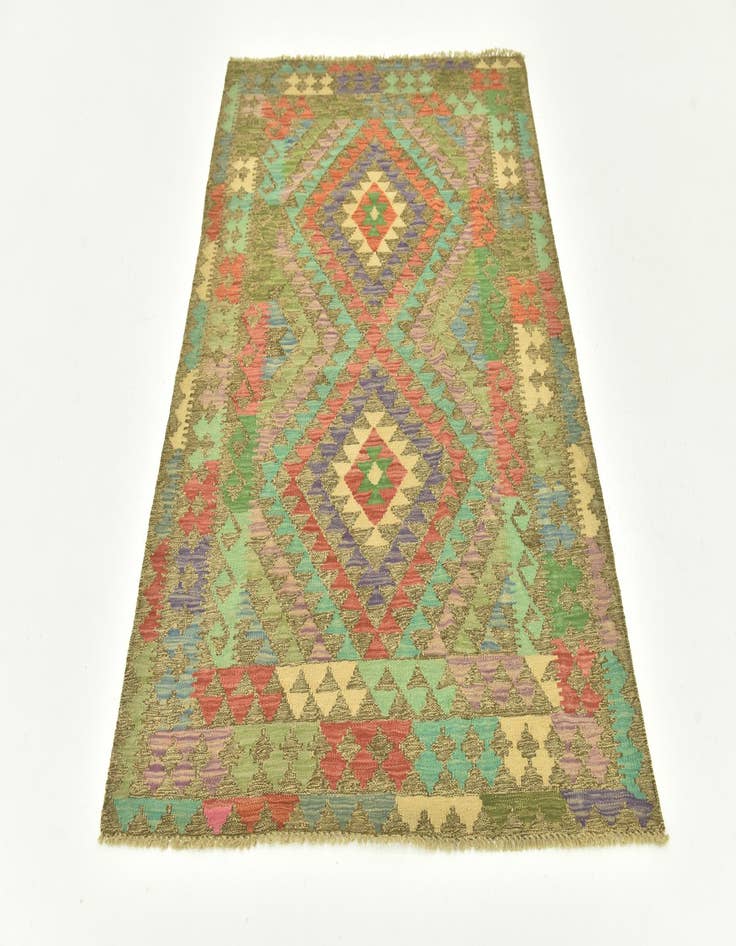 Detail image of 4' x 5' 7  Hand Woven Kilim Maymana Wool Rug