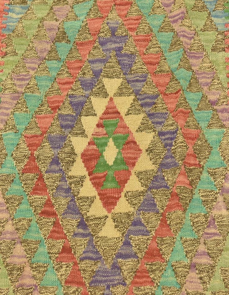 Detail image of 4' x 5' 7  Hand Woven Kilim Maymana Wool Rug