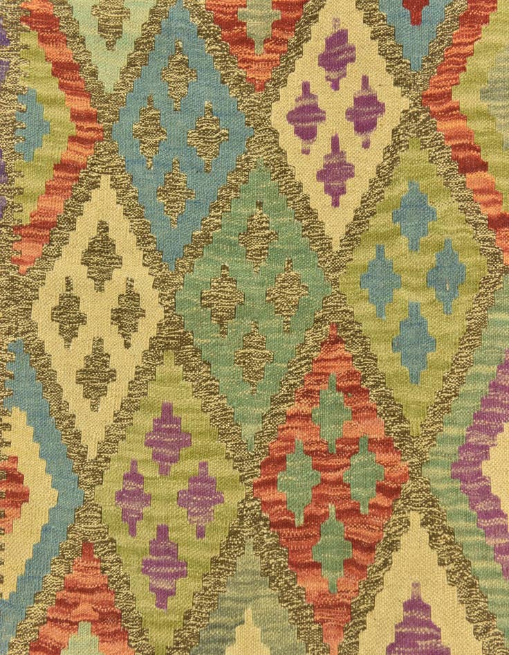 Detail image of 4' x 5' 10  Hand Woven Kilim Maymana Wool Rug