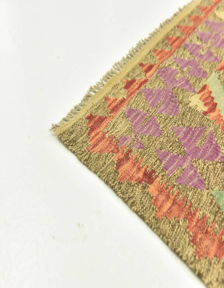 Detail image of 4' x 5' 10  Hand Woven Kilim Maymana Wool Rug